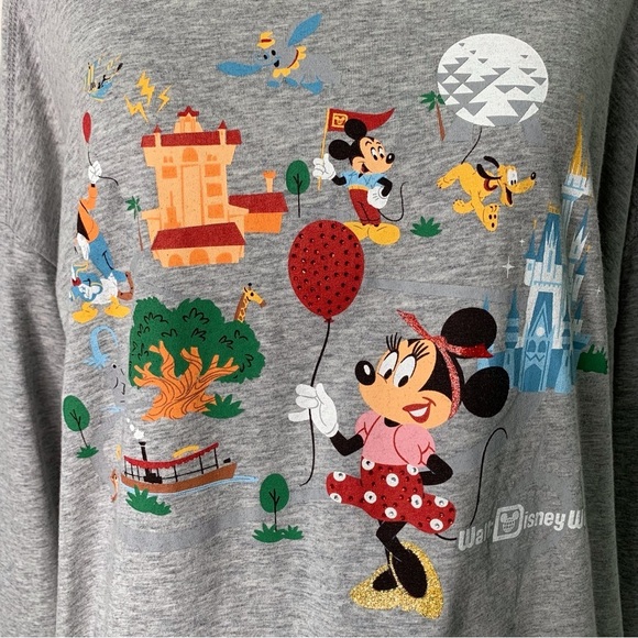 Disney Parks Women's Grey Park Life Long Sleeve T Shirt Size Medium - Picture 3 of 11